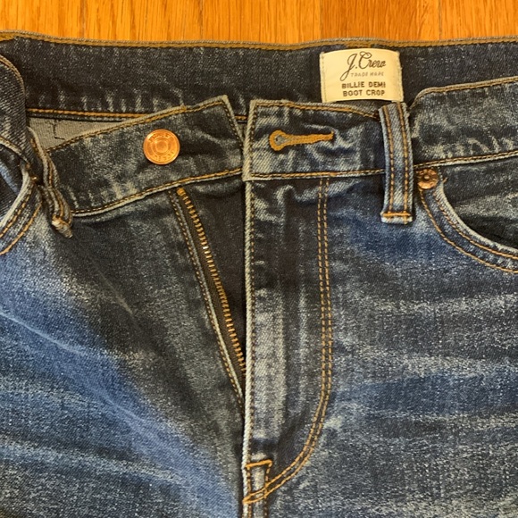 J.Crew Trade Mark Billie Demi Boot Crop Women's Cotton Blend Blue Jeans, Size 29 - Picture 3 of 8